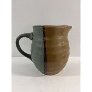 Small Sango Pitcher Blue And Brown Glaze